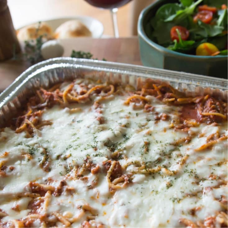 photo of mrs pumpkins baked spaghetti